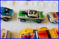 Aurora Tyco Slot Car Double Set Track, 2 Power, 4 Controllers, 8 Cars Aurora Tyco Slot Car Double Set Track, 2 Power, 4 Controllers, 8 Cars