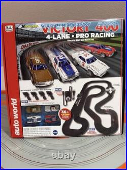 Auto World 36' Victory 400 4 Lane Slot Race Set Ho Scale