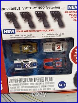 Auto World 36' Victory 400 4 Lane Slot Race Set Ho Scale