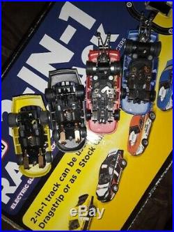 Auto World NHRA 2-In-1 Slot Car Race Track Pro Racing Dragstrip + (4) Cars