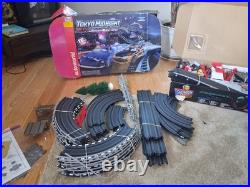 Auto World Tokyo Midnight Underground Racing Slot Car Track Lot with Controllers