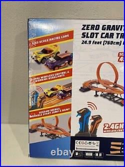 BRAND NEW Hot Wheels 2.4GHz Wireless Zero Gravity Slot Car Track Set Open Box