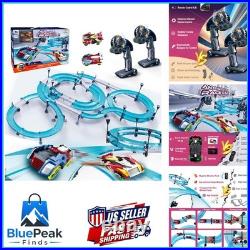 BUBUQE 690 Dual-Player Slot Car Race Track Set for Kids 6-12 Circular Overpass