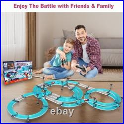 BUBUQE 690 Dual-Player Slot Car Race Track Set for Kids 6-12 Circular Overpass