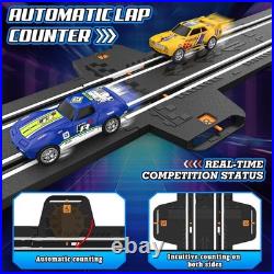 Battery & Electric Slot Car Track Set with High-Speed Cars & Easy Assembly