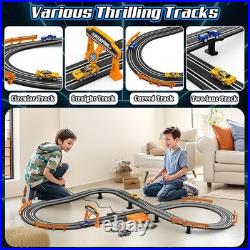 Battery & Electric Slot Car Track Set with High-Speed Cars & Easy Assembly