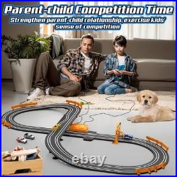 Battery & Electric Slot Car Track Set with High-Speed Cars & Easy Assembly