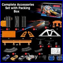 Bubuqe Electric Slot Car Race Track Sets 4 High-Speed Racing Slot Cars Dual