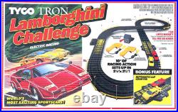 CUSTOM TYCO TRON Lamborghini Challenge HO Slot Car Track Set with Extra