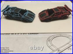 CUSTOM TYCO TRON Lamborghini Challenge HO Slot Car Track Set with Extra