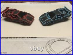 CUSTOM TYCO TRON Lamborghini Challenge HO Slot Car Track Set with Extra