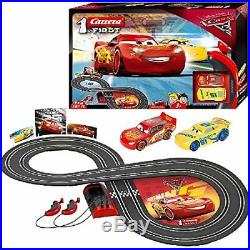 Cars 3 Slot Racing Car Race Track Set Includes Lightning McQueen & Dinoco Cruz