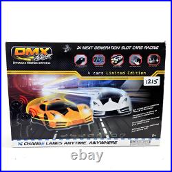 DMX SLOTS Racer 4-Car 2.4GHz Slot Car Set, Multi-Color 18' Track, race