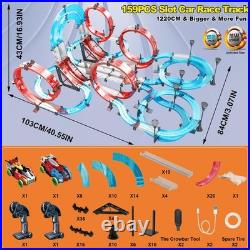 Dual-Player Slot Car Racing Track Set Electric Remote Control Cars, Magnetic O