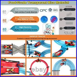 Dual-Player Slot Car Racing Track Set Electric Remote Control Cars, Magnetic O
