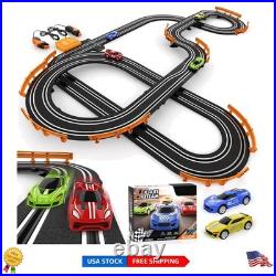 Dual Racing Slot Car Track with 4 High-Speed Cars Exciting Gift for Kids 6-12