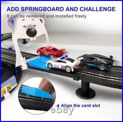 Dual Track HO Scale Slot Car Racing Set 4 Fast Cars & Lap Counter Included