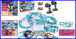 Dynamic 21.6 Ft Slot Car Track Set with Rechargeable Cars & Controllers for Kids