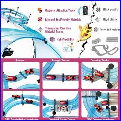 Dynamic 21.6 Ft Slot Car Track Set with Rechargeable Cars & Controllers for Kids