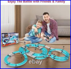 Dynamic 21.6 Ft Slot Car Track Set with Rechargeable Cars & Controllers for Kids