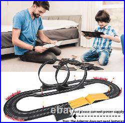 Electric High-Speed Slot Car Race Car Track Sets with 2 143 Scale Slot Cars and