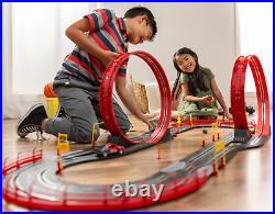 Electric Slot Car Race Track Set Kids Toy 2 Cars, 2 Controllers