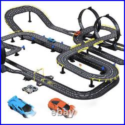 Electric Slot Car Race Track Set with 4 Cars, 7FT track, Gifts Toys for Kids