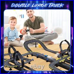 Electric Slot Car Race Track Set with 4 Cars, 7FT track, Gifts Toys for Kids
