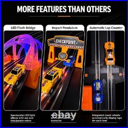 Electric Slot Car Race Track Sets with 4 High-Speed Racing Slot Cars Dual Racing Electric Slot Car Race Track Sets with 4 High-Speed Racing Slot Cars Dual Racing