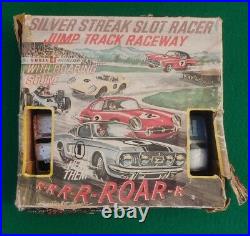 Extremely Scarce Vintage Mego Silver Streak Slot Car Jump Track Raceway