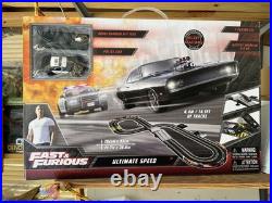 FAST N FURIOUS RACE SET With 2 SLOT CARS, 14 FT TRACK BATTERY OPERATED COLL relist