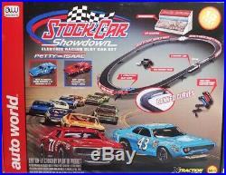 HO Slot Car Track Auto World Stock Car Showdown Petty vs. Isaac X-Traction