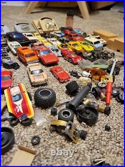 HUGE lot of HO Slot Cars, parts, AFX, Aurora, Tyco, motors, wheels, track set