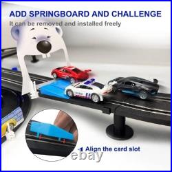 High-Speed Dual Track Slot Car Racing Set with 4 Vehicles, 2 Hand Controls & Lap