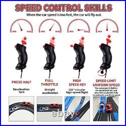 High-Speed Dual Track Slot Car Racing Set with 4 Vehicles, 2 Hand Controls & Lap