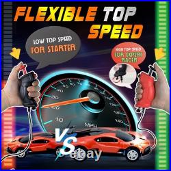 High-Speed Dual Track Slot Car Racing Set with 4 Vehicles, 2 Hand Controls & Lap