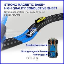 High-Speed Dual Track Slot Car Racing Set with 4 Vehicles, 2 Hand Controls & Lap
