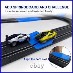 High-Speed Dual Track Slot Car Racing Set with 4 Vehicles, 2 Hand Controls & Lap