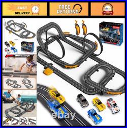 High-Speed Slot Car Race Track Set with 4 Cars & Dual Controllers Electric Toy