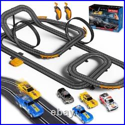 High-Speed Slot Car Race Track Set with 4 Cars & Dual Controllers Electric Toy