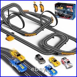 High-Speed Slot Car Race Track Set with 4 Cars & Dual Controllers Electric Toy