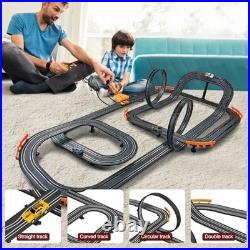 High-Speed Slot Car Race Track Set with 4 Cars & Dual Controllers Electric Toy