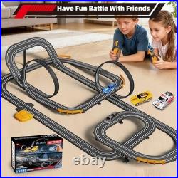 High-Speed Slot Car Race Track Set with 4 Cars & Dual Controllers Electric Toy