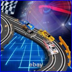High-Speed Slot Car Race Track Set with 4 Cars & Dual Controllers Electric Toy
