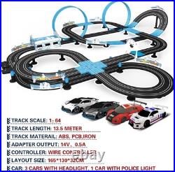 High-Speed Tram Dual Track Set, 4 Vehicles, Slot Car Racing