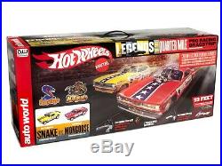 Ho Auto World Snake V. S. Mongoose Drag Strip Slot Car Track Set Nib