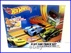 Hot Wheels Slot Car Track Set 15.4 Feet Scale Speed 450 Mph 2 Turbo Boosters New