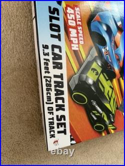 Hot Wheels Track Set Slot Car 15.4 Feet Scale Speed 450 MPH 2 Turbo Boosters