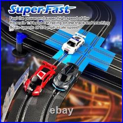 Kids Electric Slot Car Racing Set Dual Track with Remote Control & Lap Counter