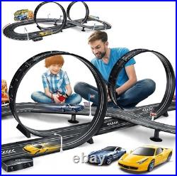 Kids Slot Car Race Track Set Electric Powered 82 Pieces Sports Toy